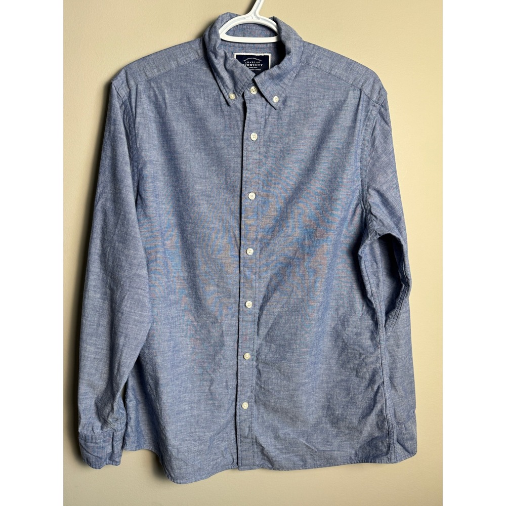 Charles Tyrwhitt Slim Fit Button Down Shirt Blue Mens M Preppy Business Casual